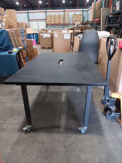 Black Office Desk with Casters