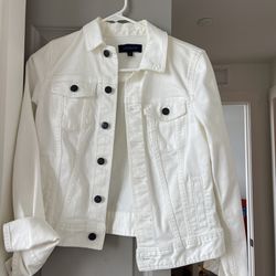 White Jean Jacket Talbots Size XS White