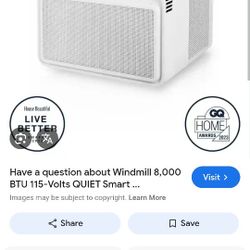 Barely Used 8,000 BTU 115-Volts QUIET Smart Window Air Conditioner, Wi-Fi/Remote, #1 Easiest-to-Install