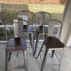 Steel wooden chairs 