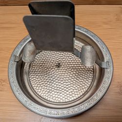 RARE, VINTAGE 1900'S CHASE COPPER CIGAR ASHTRAY W MATCHBOX HOLDER IN GREAT CONDITION 