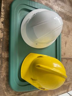 2 used hard hats