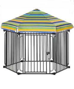 Heavy-Duty Metal Dog/Rabbit/Duck Cage/Kennel~NEW~Pet Playpen, Outdoor Exercise Fence w Roof~48x41"