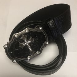 Women's Embossed Genuine Leather Belt Size Lrg BLK20 Available, $10 Each.
