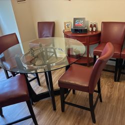 48” Counter Height Table 6 Chairs 