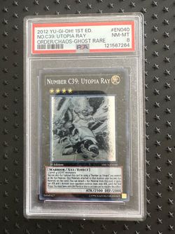 2012 Yugioh ORCS-ORDER OF CHAOS #ENO40 NO.C39: UTOPIA RAY ORDER/ CHAOS-GHOST RARE PSA 8
