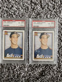 1991 Topps traded Luis Gonzalez PSA NM 8 🔥