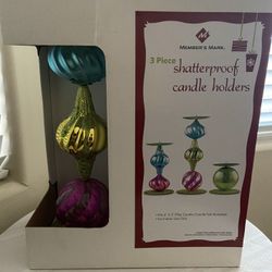 3 Piece Shattproof Candle Holders