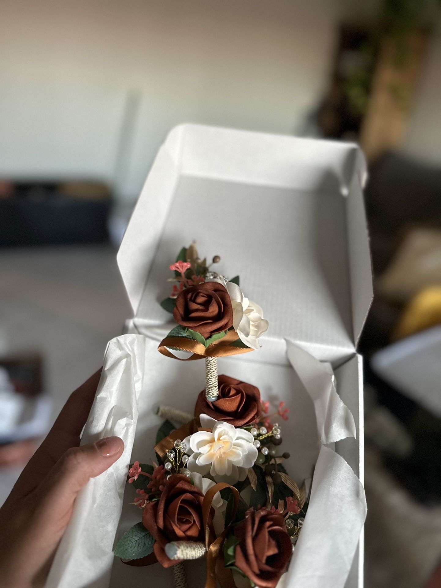 Rustic Boho Boutonnières – Set of 4