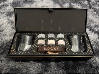 Whiskey Chilling Stones Gift Set – 2 Glasses, Stones & Box