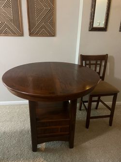 solid wood table and chairs