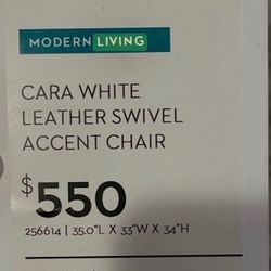 2 White Leather Chairs In Great Shape In Queen Creek 