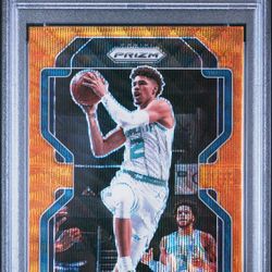 2021 Panini Prizm #185 Lamelo Ball ORANGE WAVE PRIZM RARE PARALLEL Card - Serial #’d 43/60 GRADED PSA 9 MINT CONDITION 