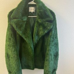 Frame Green Faux fur Jacket