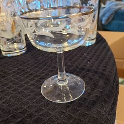 Gold rimmed martini or dessert glasses