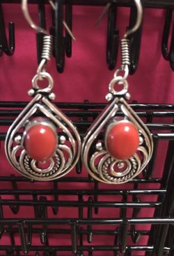 Carnelian with silver earrings
