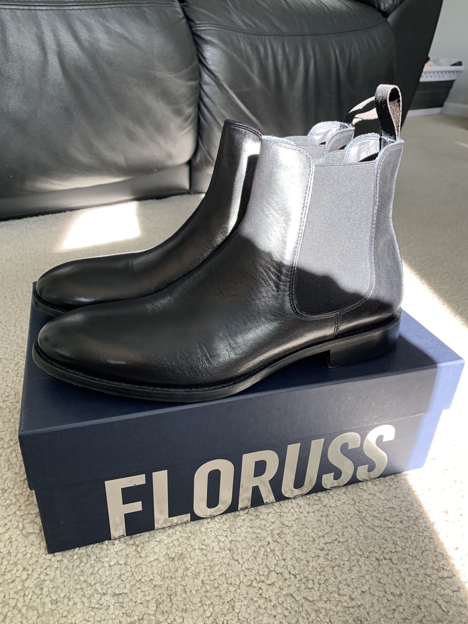 Ankari Floruss Black Leather Chelsea Size US 8