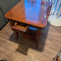 Antique End Table Solid Wood