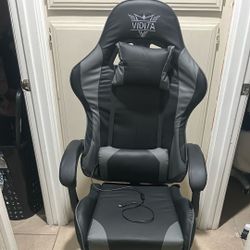 Gaming Chair Black/gray Vibrate Lumbar Back