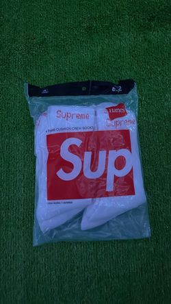 Supreme Socks White crew 4 Pack Hanes