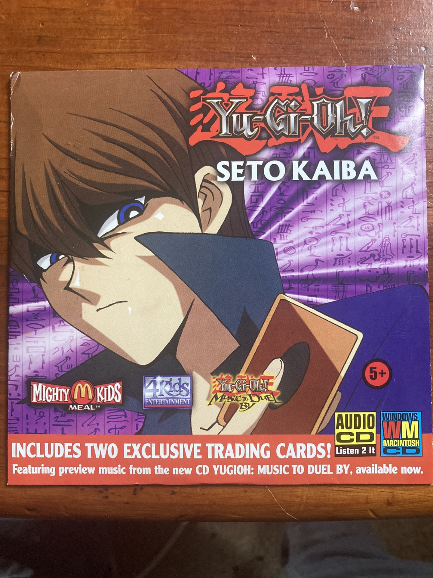 Seto Kaiba McDonald Promo CD, Yugioh TCG Pins, Yugioh Lunchbox, And Card Sleeves