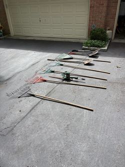 5 Rakes ,, 3 Shovels ,, 1 Electric Trimmer ..