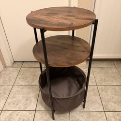 3-tier side table with basket