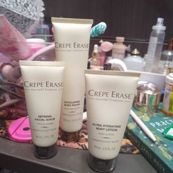 Crepe Erase  Body Polish, Hydrating Lotion,Facial Scrub