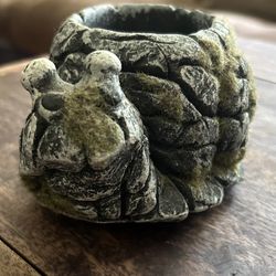 Heavy Snail Stone Planter.  Read description