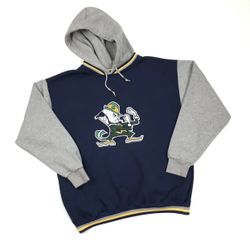 VINTAGE STARTER NOTRE DAME FIGHTING IRISH HOODIE LARGE L SWEATSHIRT PULLOVER 90s