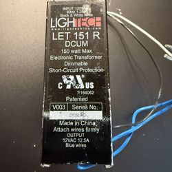 Lightech 150 watt Output 120 Volt Input Electronic Halogen Transformer (LET-151-24V), Dimmable