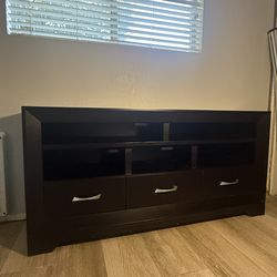 Dark brown TV stand media console credenza