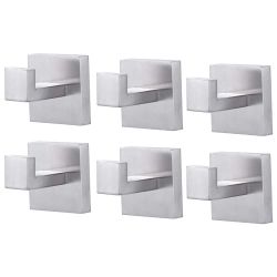 Stainless Steel Single J-Hook Robe/Towel Hook in Brushed Nickel 6 Packs