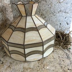 Vintage Hanging Lamp Acrylic Tiffany Style Pendant Pizza Parlor Lamp