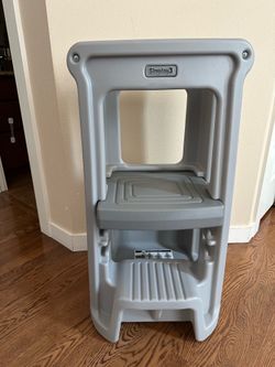 Toddler Tower, Montessori Folding Kids Step Stool for Kitchen, Bathroom, Ages 18 Months to 4 Years, Gray