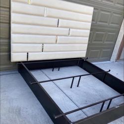 Cal king Bed Frame + Headboard 