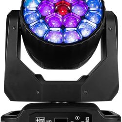 Moving Head Lights LED 19X20W Beam/Wash/Zoom/Dazzle/Strobe Effect RGBW 4in1 Big Bee Eye Stage Lights 4-45°Beam Angle CTO Mode DMX Control Professional