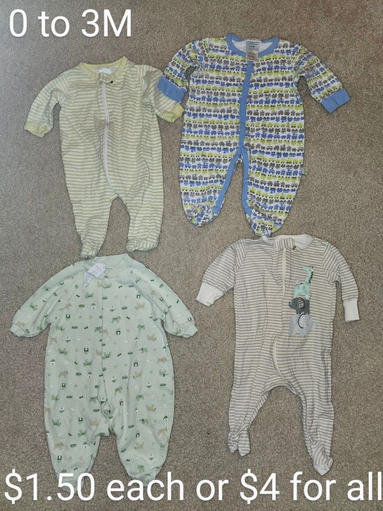 Baby Boy Footie Pajamas (0 To 3M)
