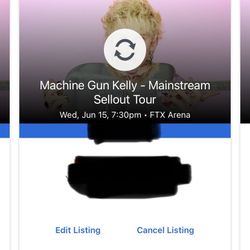 Machine Gun Kelly Concert Tickets (2). Miami on 6/15/22