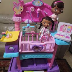 Girls Toy Crib With Doll