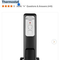 Pelonis 1,500-Watt Oil-Filled Radiant Electric Space Heater with Thermostat