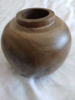 Lg. Wooden Carved Bowl/ Vase