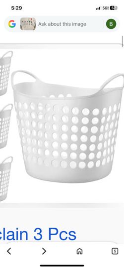 White flexible laundry basket
