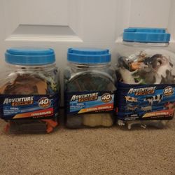 Big Containers Of Dinosaur Safari Animals And Farm Animals