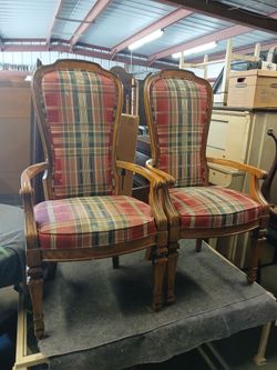 Pair of VTG Voltaire High-Back Arm chairs
