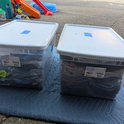 Two Storage Bins with Kids' Clothes 3t (everything)