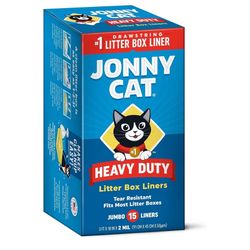 Jonny Cat Litter Box Liners: Heavy Duty - Tear & Leak Resistant - Drawstring Close - Jumbo, 15 Count 