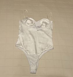 Zara Satin Effect Corset Bodysuit