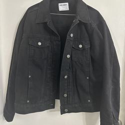 Old Navy Womens Black Jean Jacket (Size L)