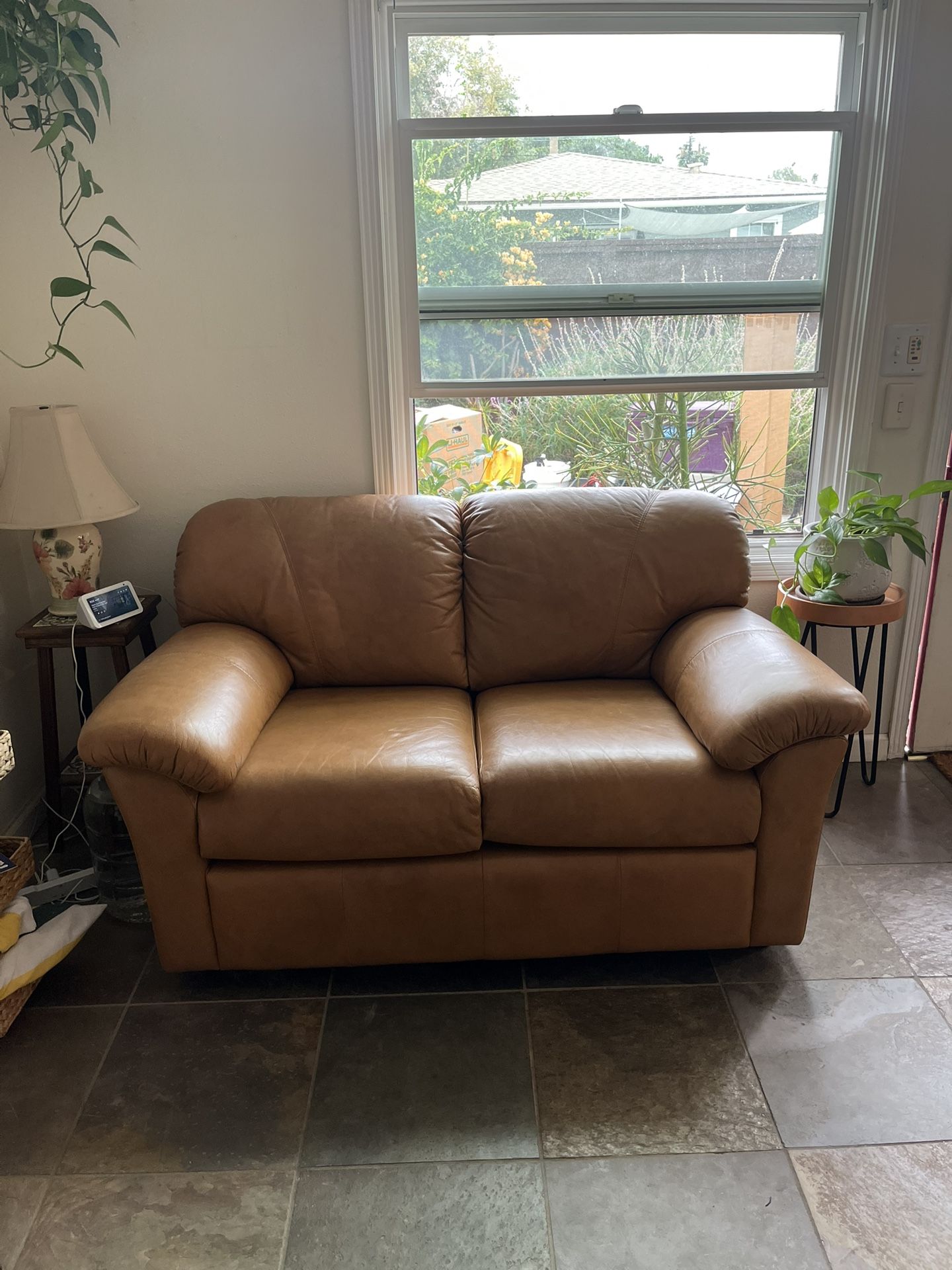 Brown / Tan Small Couch ( Love Seat)